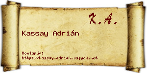 Kassay Adrián névjegykártya
