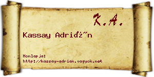 Kassay Adrián névjegykártya